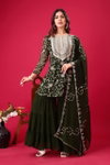 Tew Heavy Georgette Embroidery Work Top With Sharara Dupatta Exporters In India